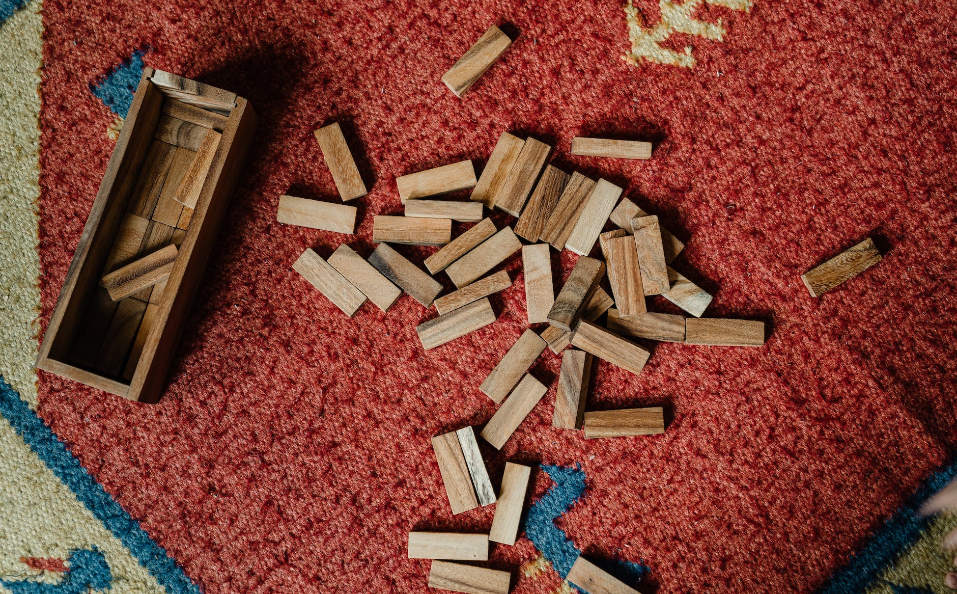 set of wooden blocks for jenga game